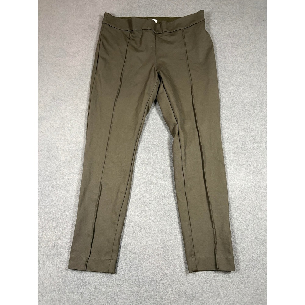 H&M Leggings Womens Large Olive Green Pull On Seamed Front Stretch